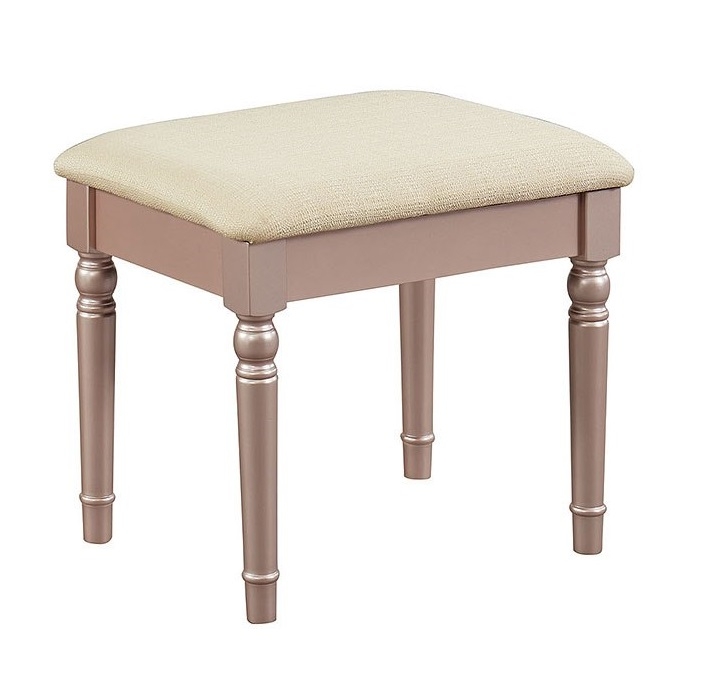 Kasey Wood Storage Corner Vanity Dresser w/2 Drawers, Mirror & Stool