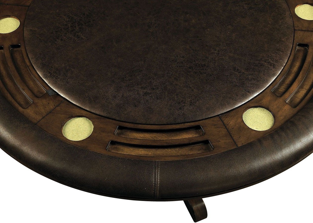 Kalia Leatherette/Wood Round Game Table Set