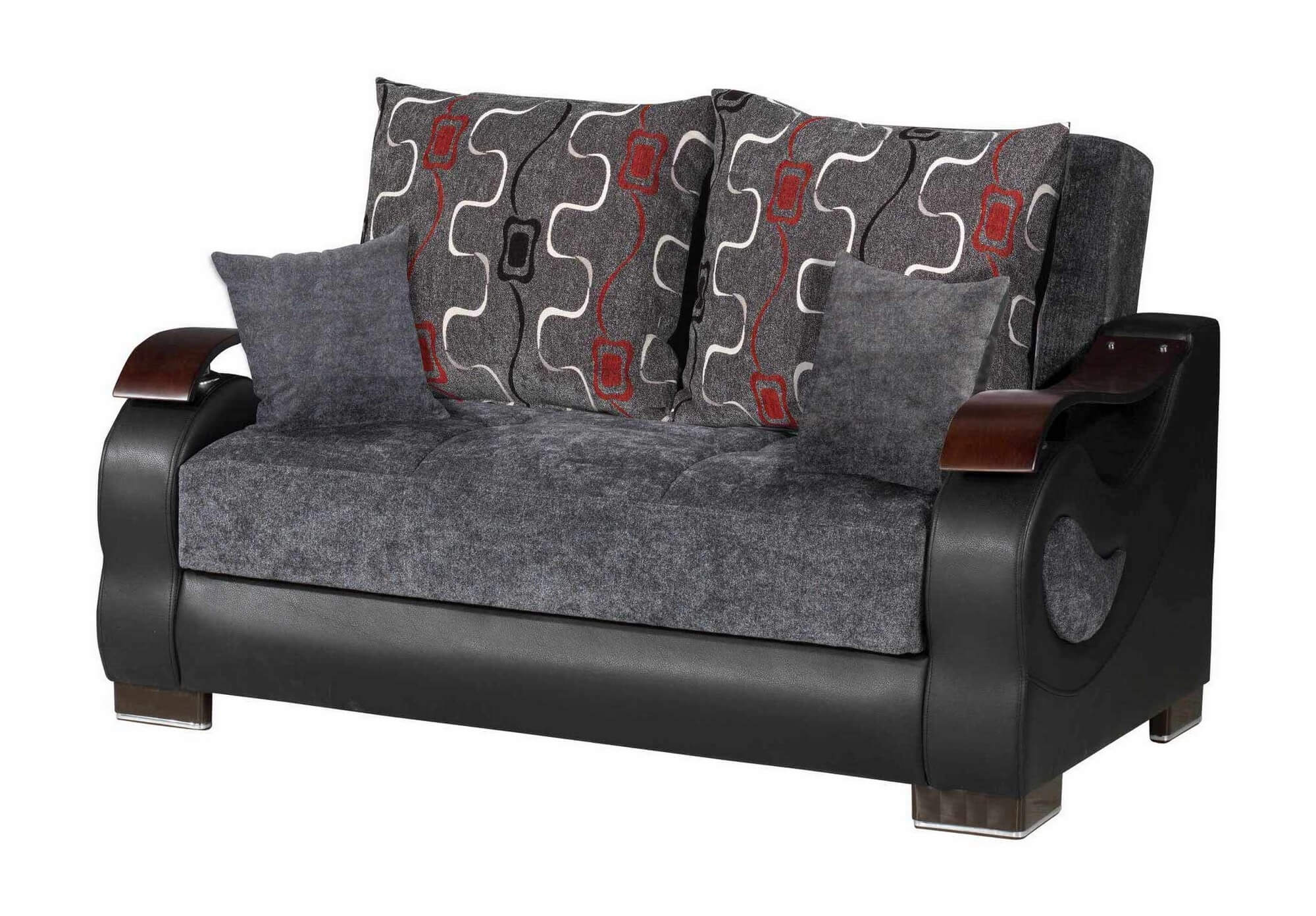 Metroplex Fabric/PU Convertible Loveseat - Thumbnail 2