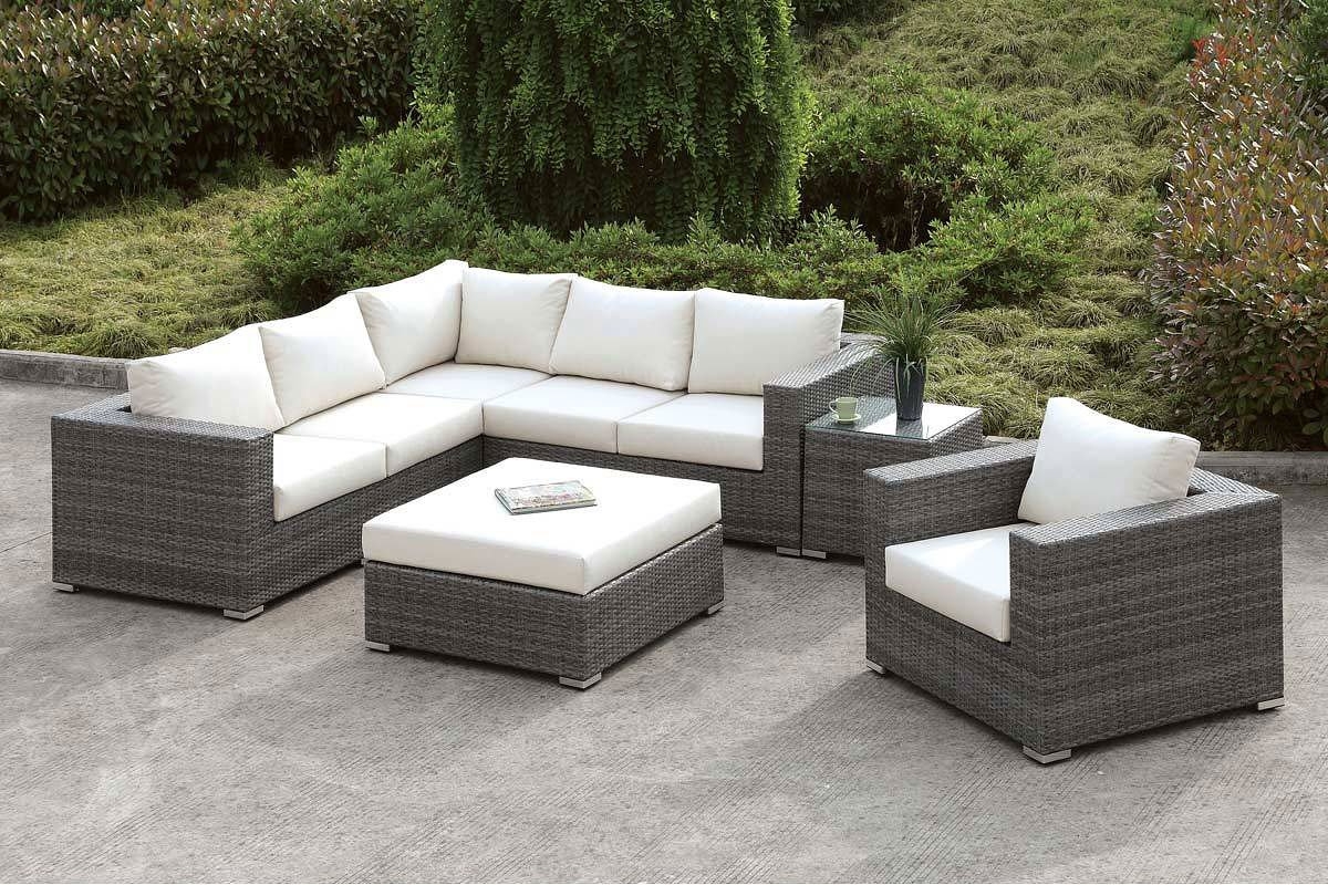 Somani Fabric/Faux Rattan Customizable Patio Sectional Set