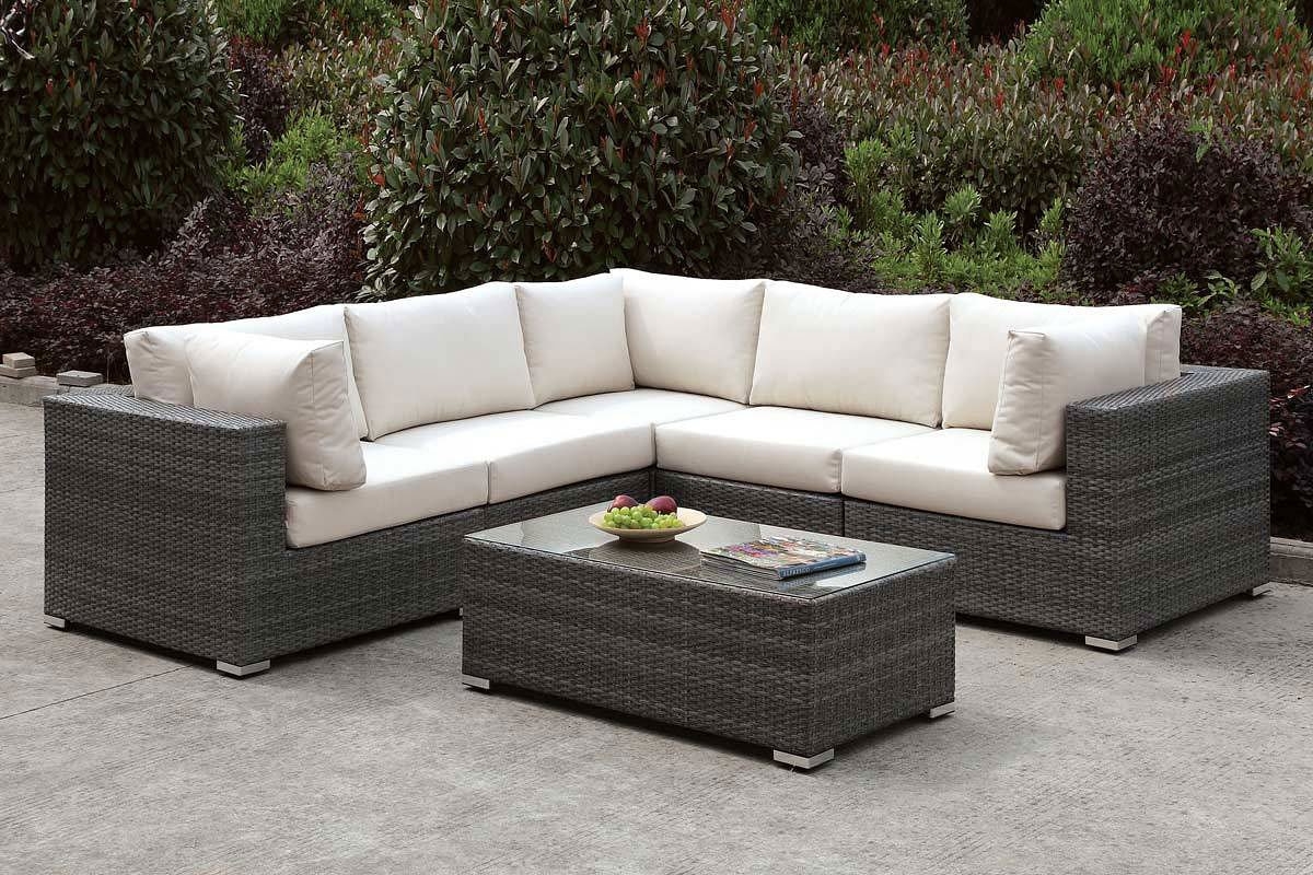 Somani Fabric/Faux Rattan Customizable Patio Sectional Set