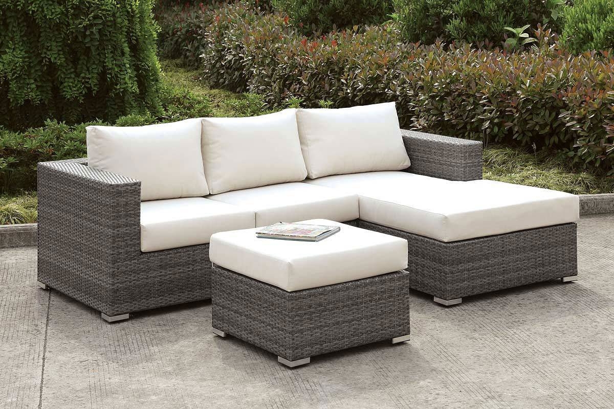 Somani Fabric/Faux Rattan Customizable Patio Sectional Set