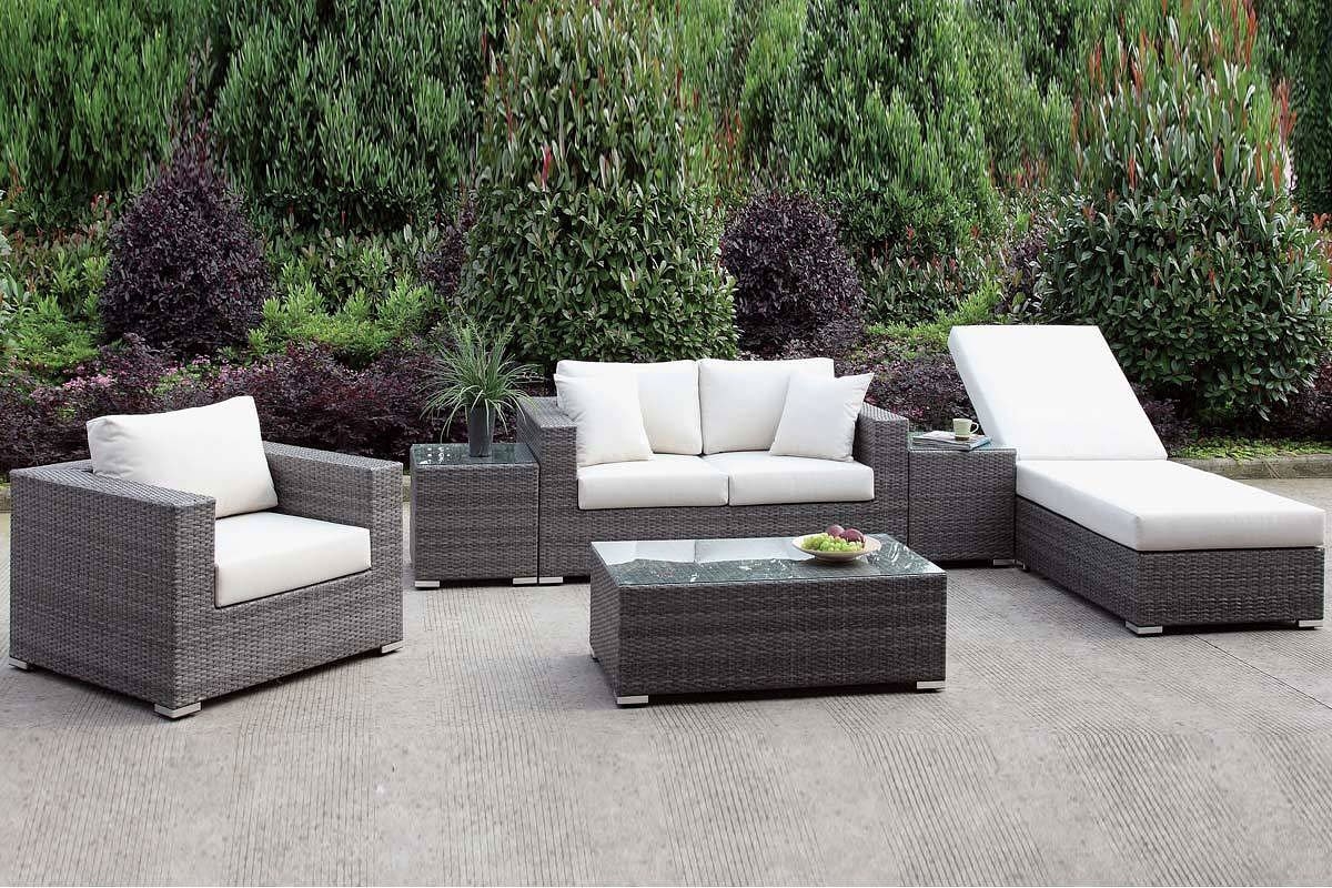 Somani Fabric/Faux Rattan Customizable Patio Sectional Set
