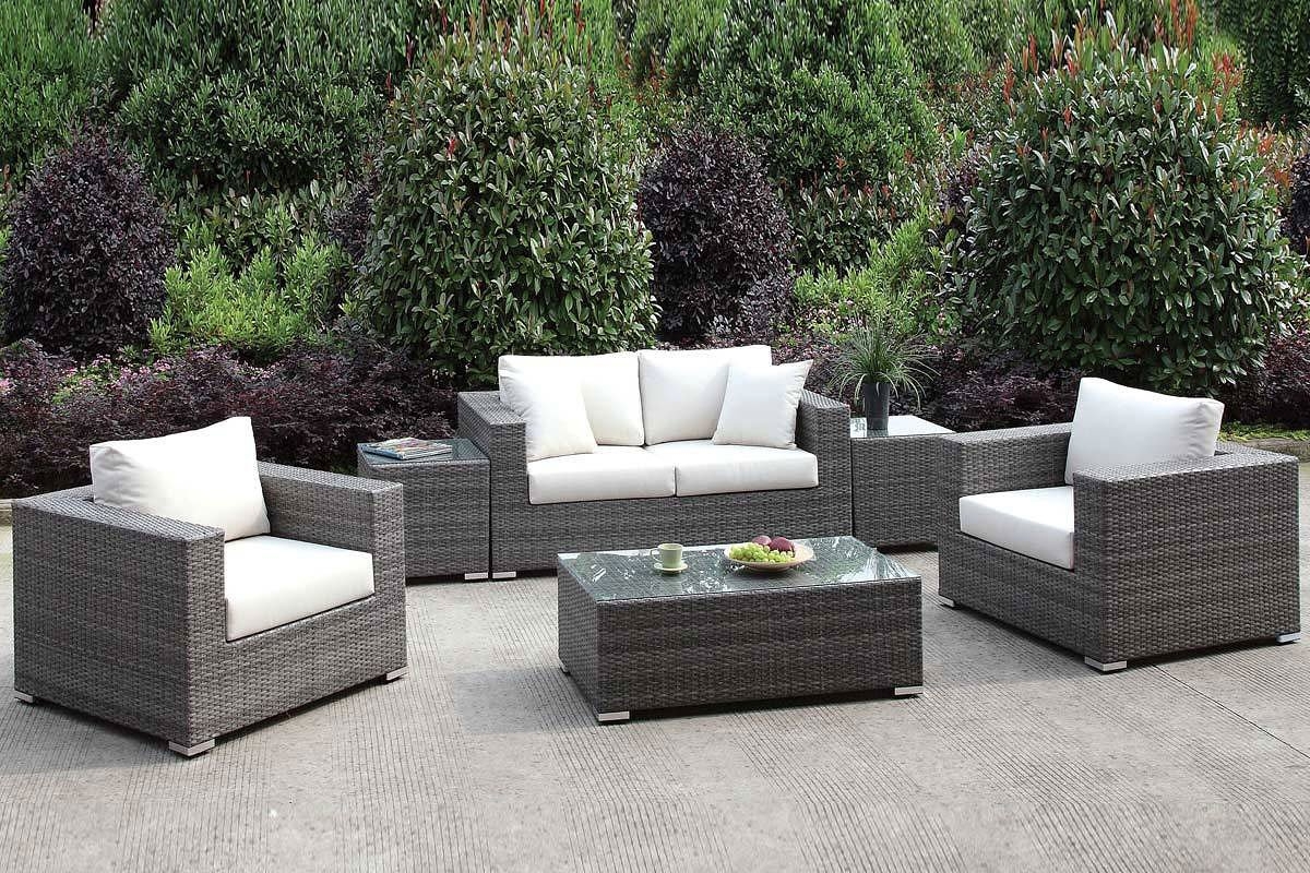Somani Fabric/Faux Rattan Customizable Patio Sectional Set