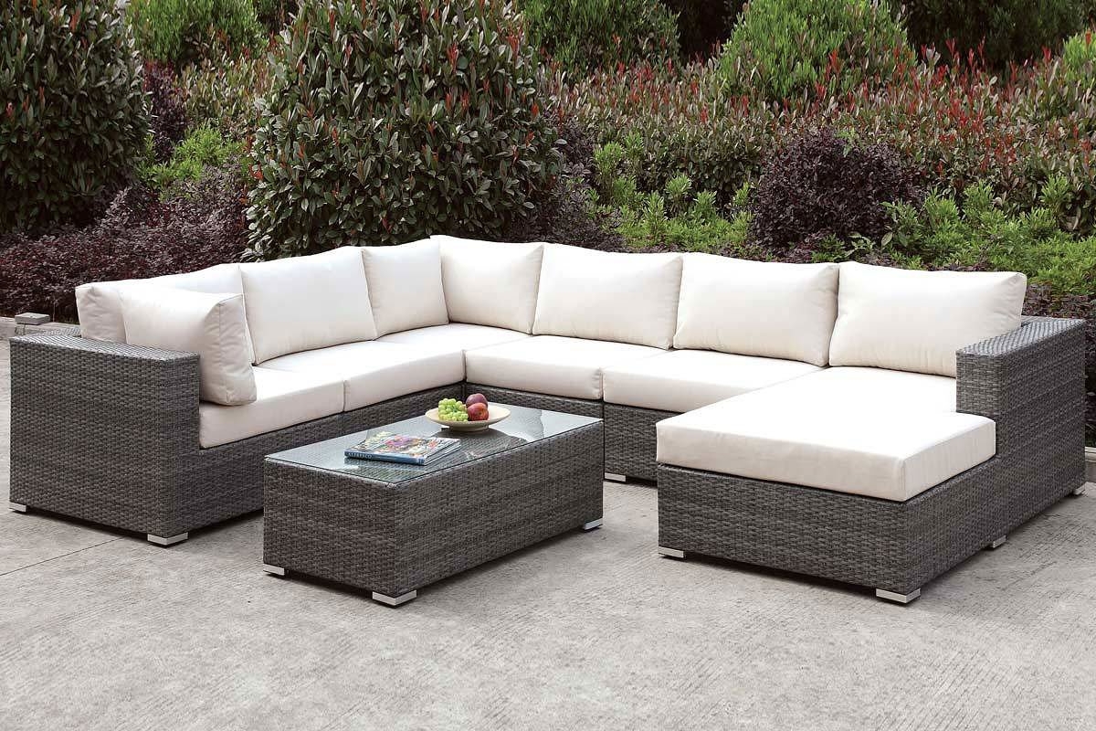 Somani Fabric/Faux Rattan Customizable Patio Sectional Set