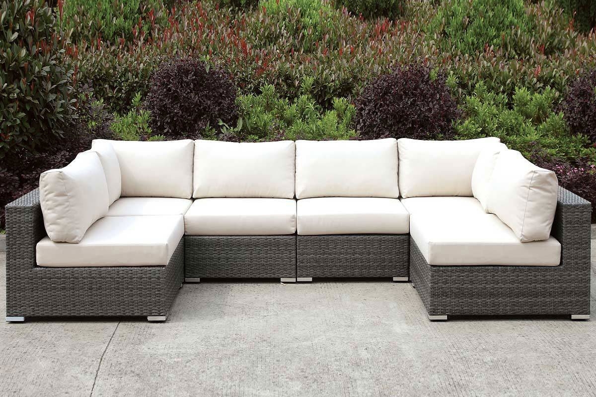 Somani Fabric/Faux Rattan Customizable Patio Sectional Set