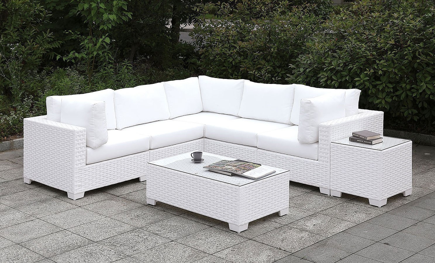 Somani Fabric/Faux Rattan Customizable Patio Sectional Set