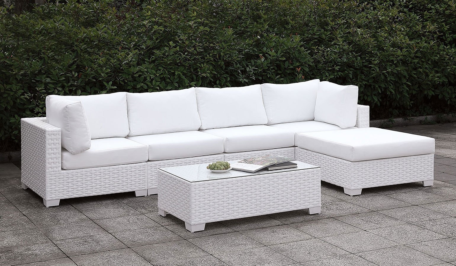Somani Fabric/Faux Rattan Customizable Patio Sectional Set