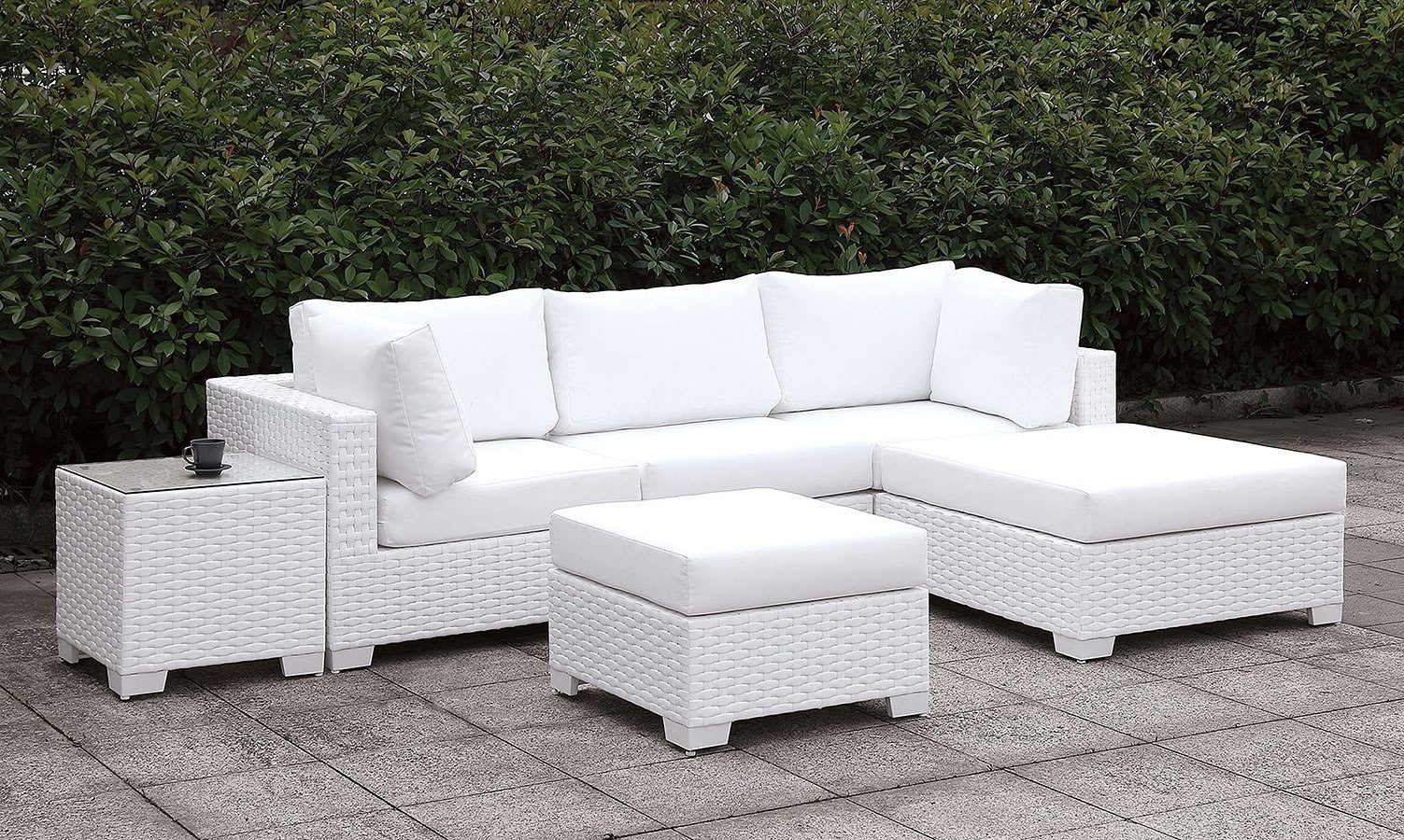 Somani Fabric/Faux Rattan Customizable Patio Sectional Set