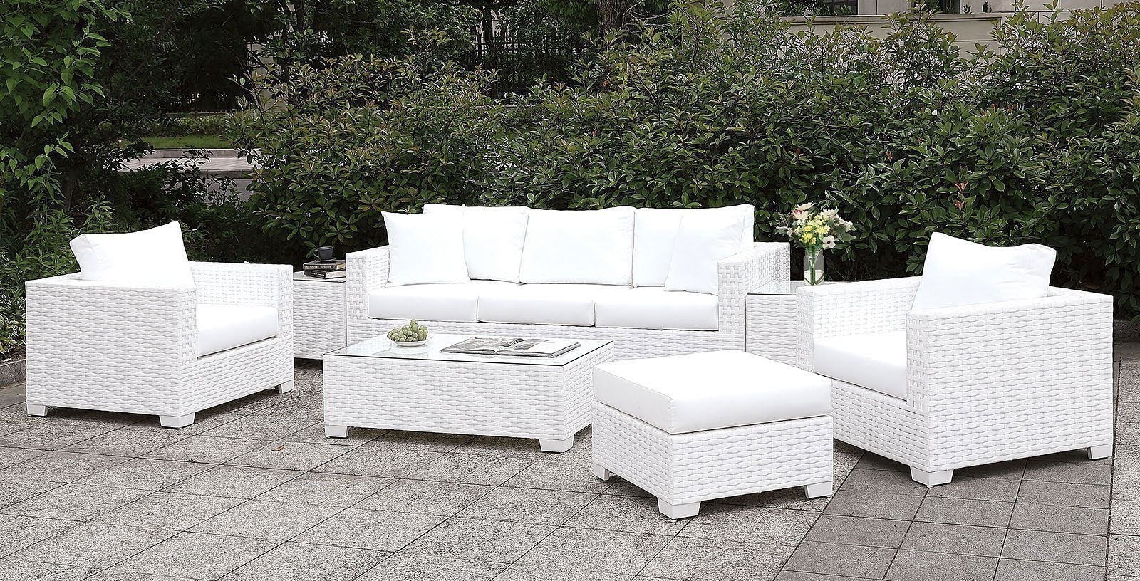 Somani Fabric/Faux Rattan Customizable Patio Sectional Set