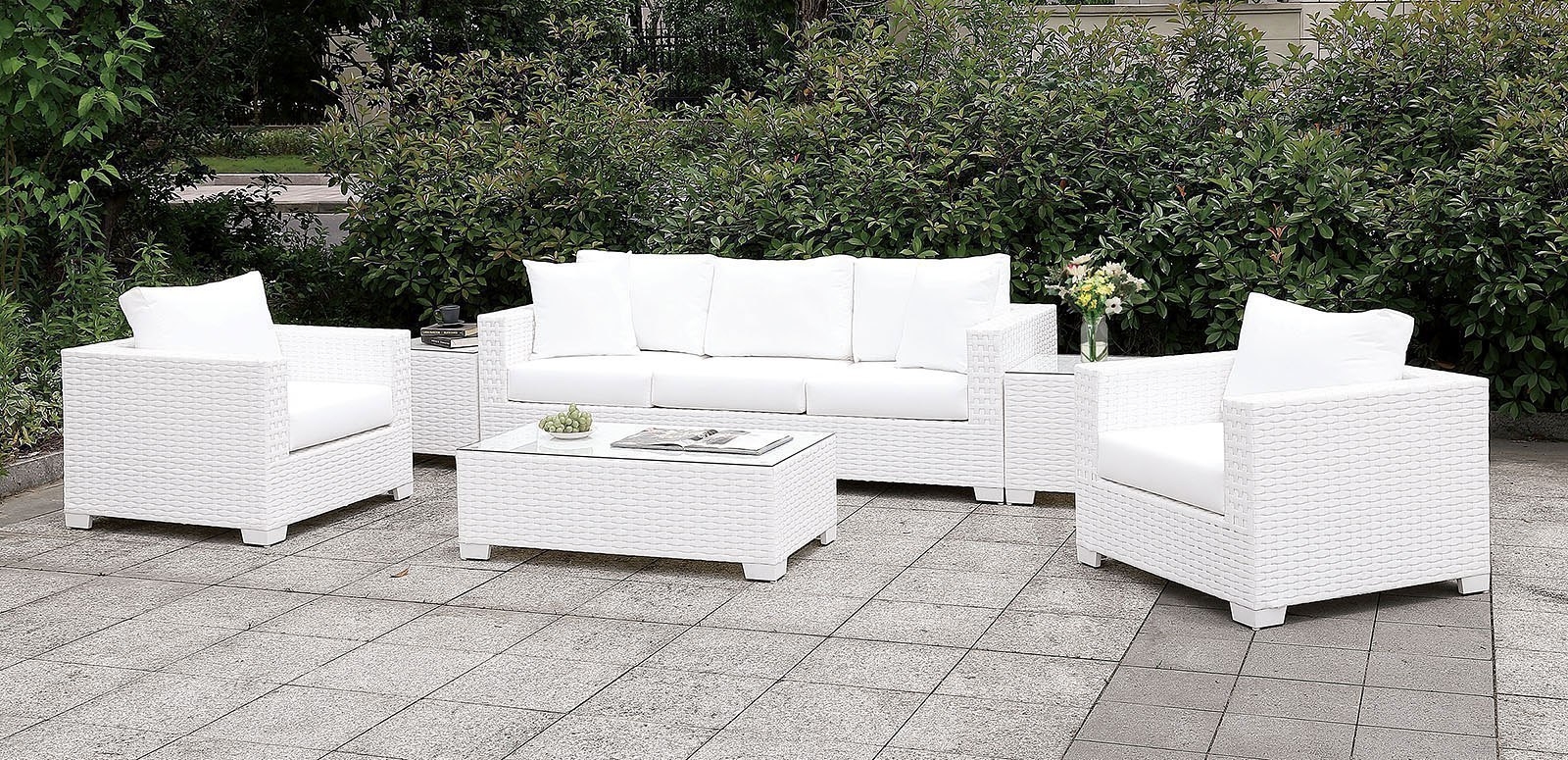 Somani Fabric/Faux Rattan Customizable Patio Sectional Set
