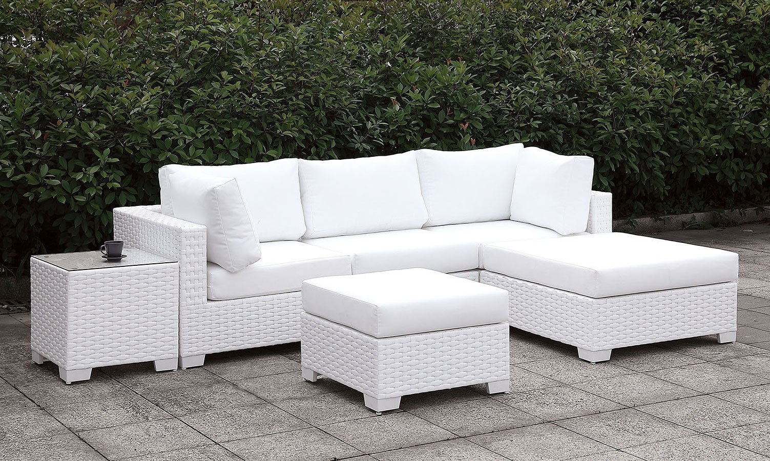 Somani Fabric/Faux Rattan Customizable Patio Sectional Set