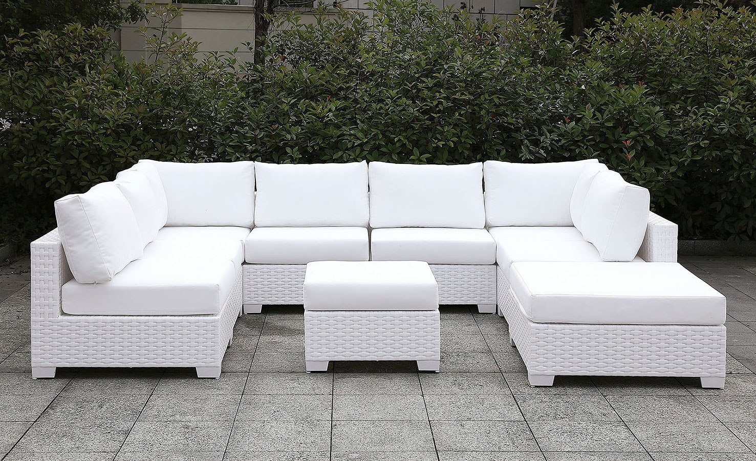Somani Fabric/Faux Rattan Customizable Patio Sectional Set