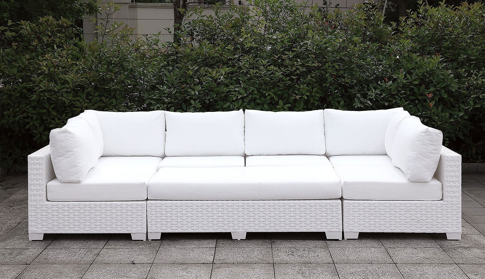 Somani Fabric/Faux Rattan Customizable Patio Sectional Set