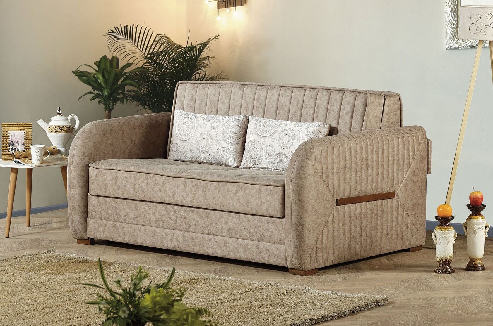 Speedy Fabric Convertible Loveseat - Thumbnail 3
