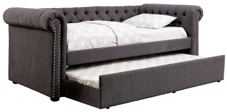 Leanna Fabric/Wood Daybed w/Trundle, Twin Size