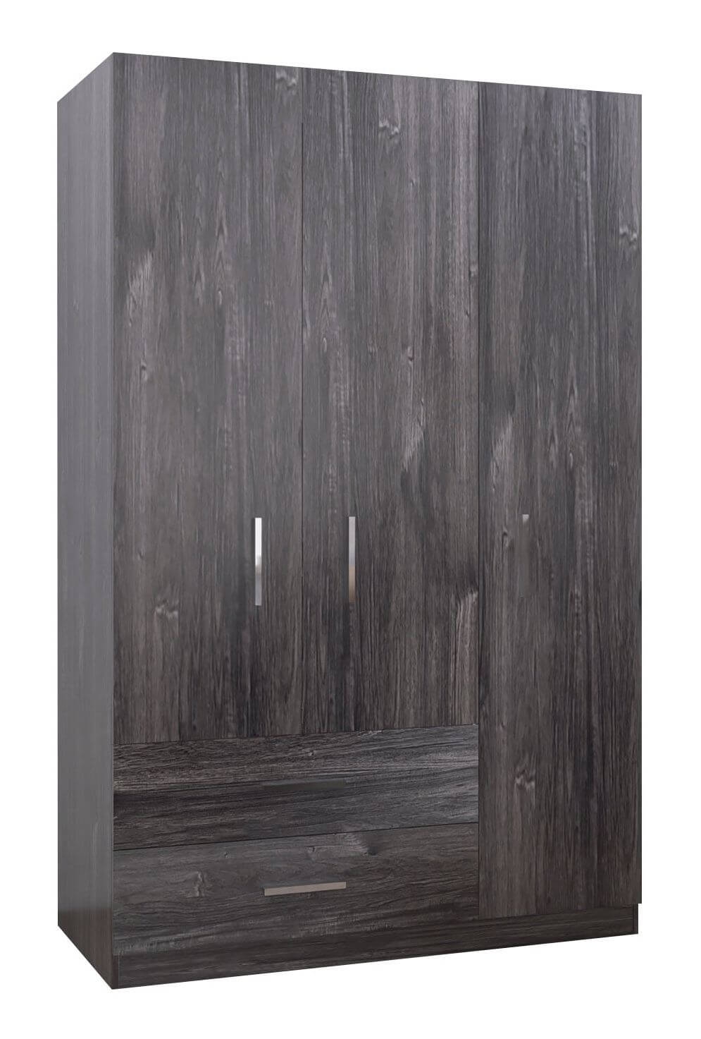 Cambridge Matte 3-Door Wardrobe w/2-Drawer Storage