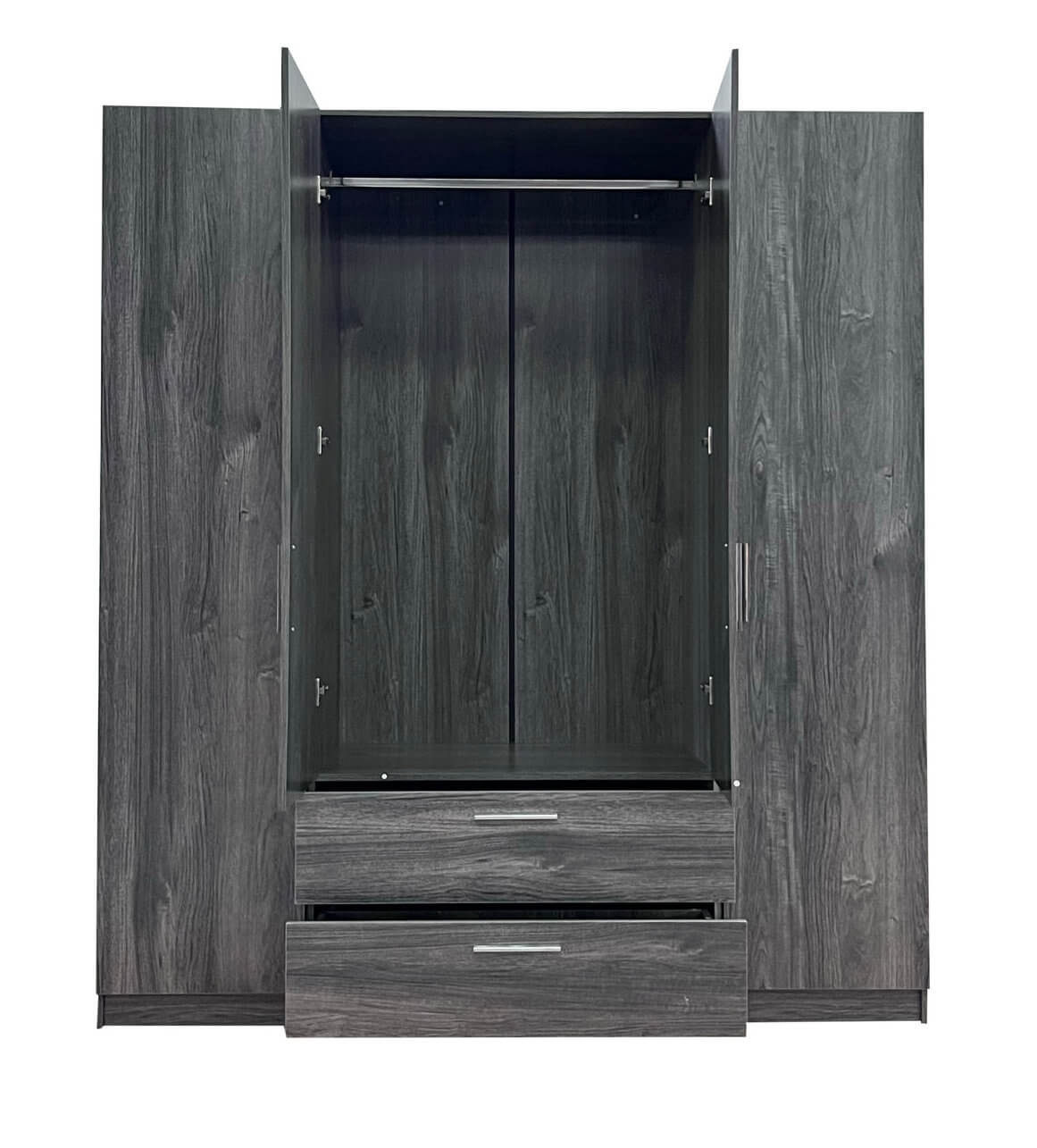 Cambridge Matte 4-Door Wardrobe w/2-Drawer Storage