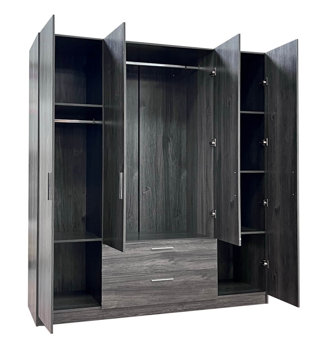 Cambridge Matte 4-Door Wardrobe w/2-Drawer Storage
