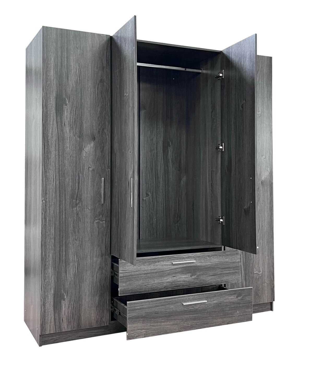Cambridge Matte 4-Door Wardrobe w/2-Drawer Storage