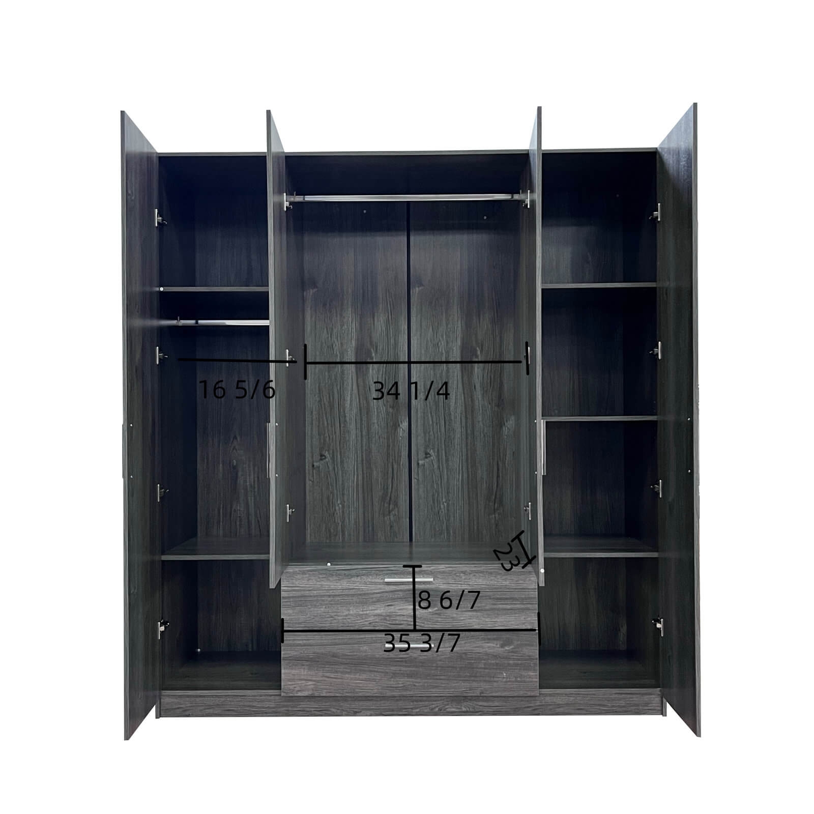 Cambridge Matte 4-Door Wardrobe w/2-Drawer Storage