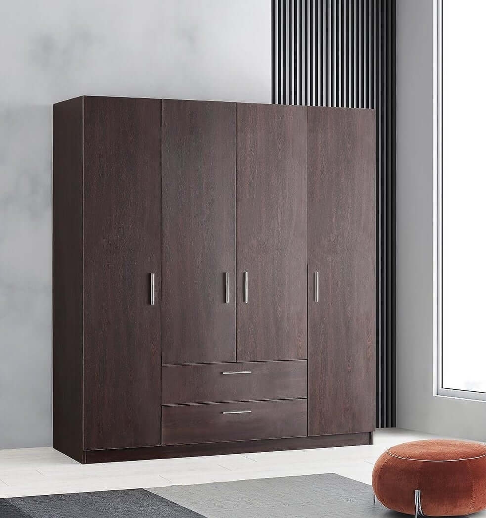 Cambridge Matte 4-Door Wardrobe w/2-Drawer Storage