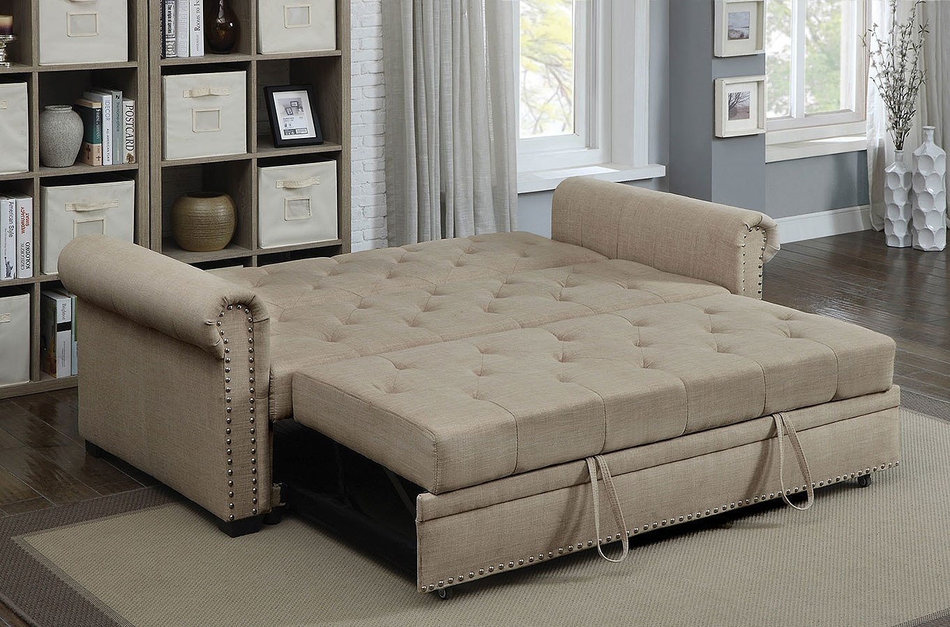 Iona Fabric/Wood Sofabed