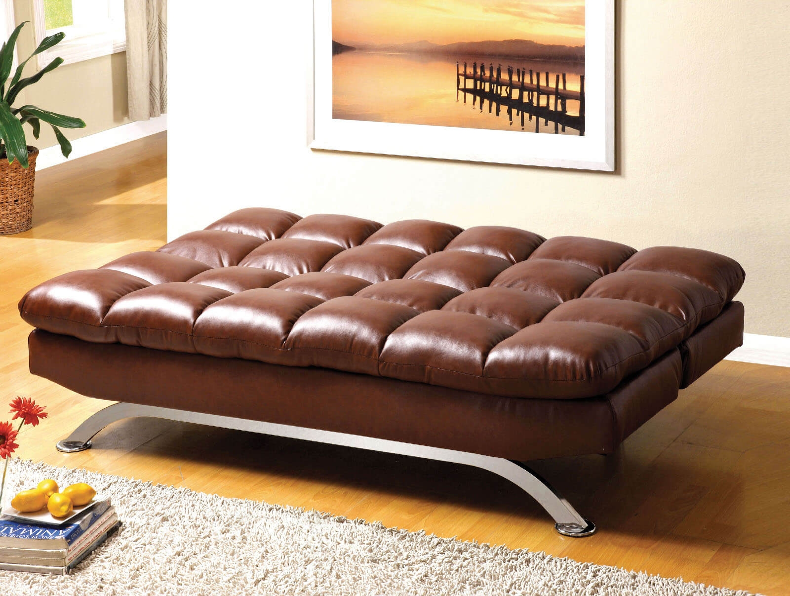 Aristo Leatherette Sleeper Sofa