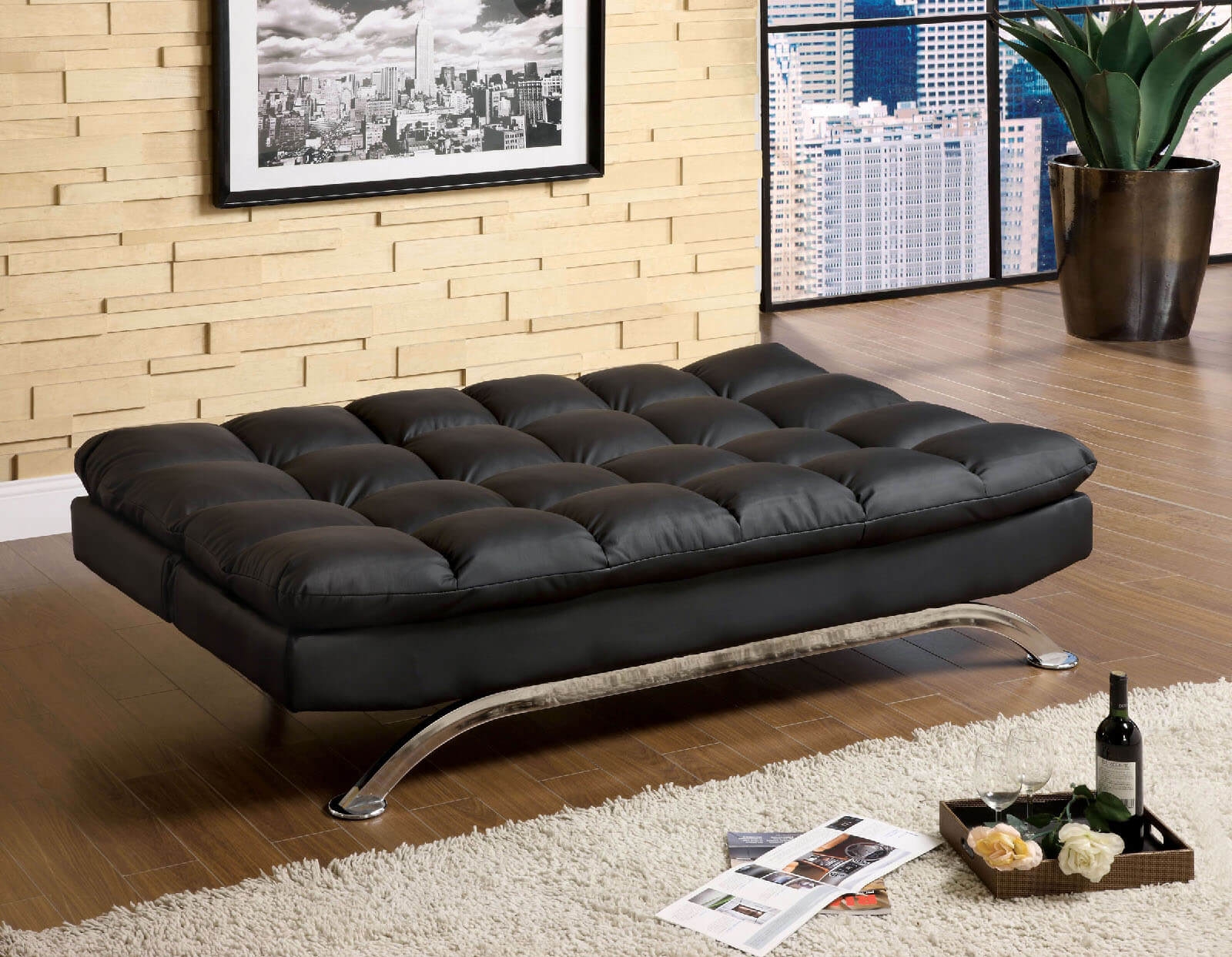 Aristo Leatherette Sleeper Sofa