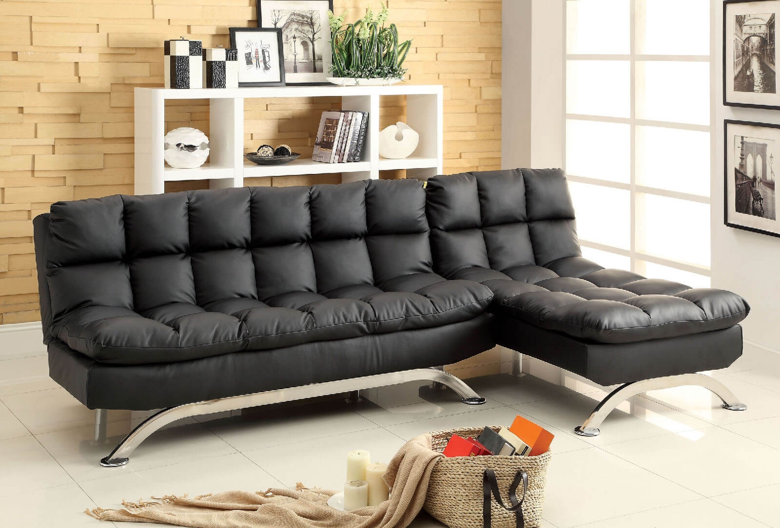 Aristo Leatherette Sleeper Sofa