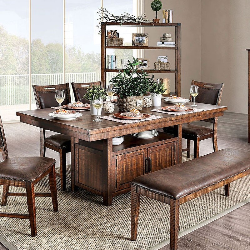 Wichita Wood Rectangular Storage Dining Set