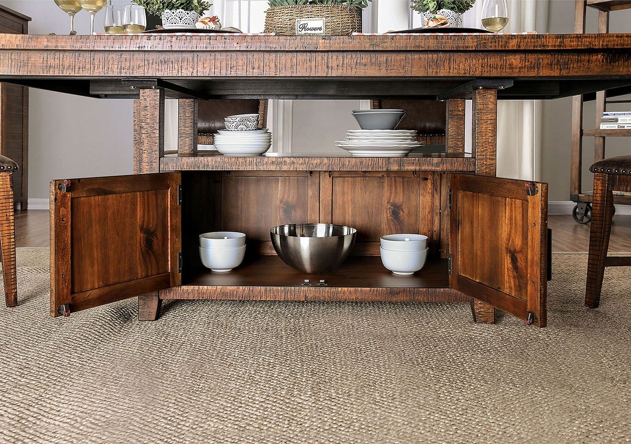 Wichita Wood Rectangular Storage Dining Table