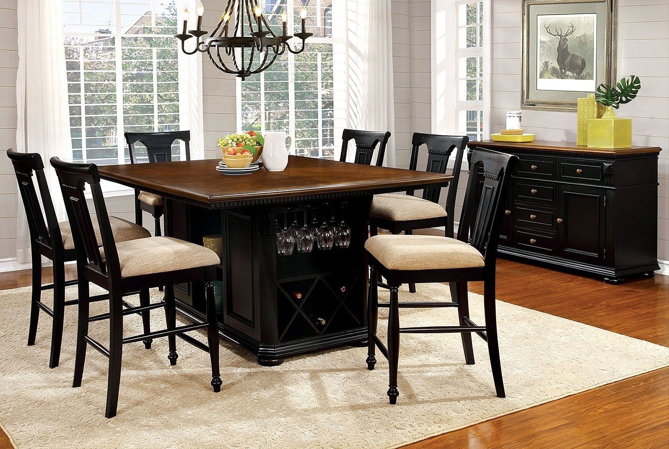 Sabrina Wood Storage Counter Height Dining Set
