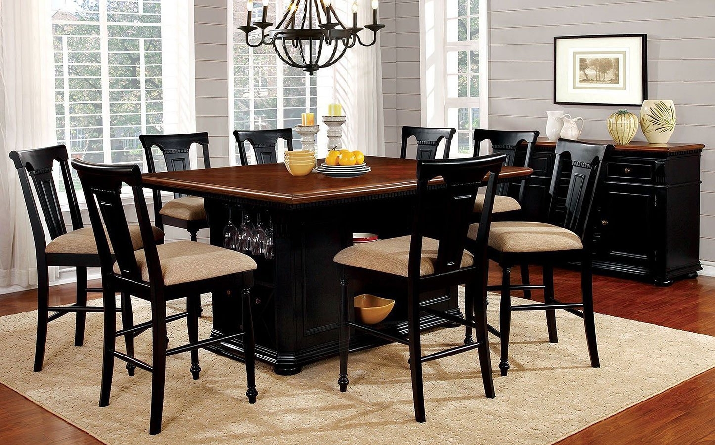 Sabrina Wood Storage Counter Height Dining Set