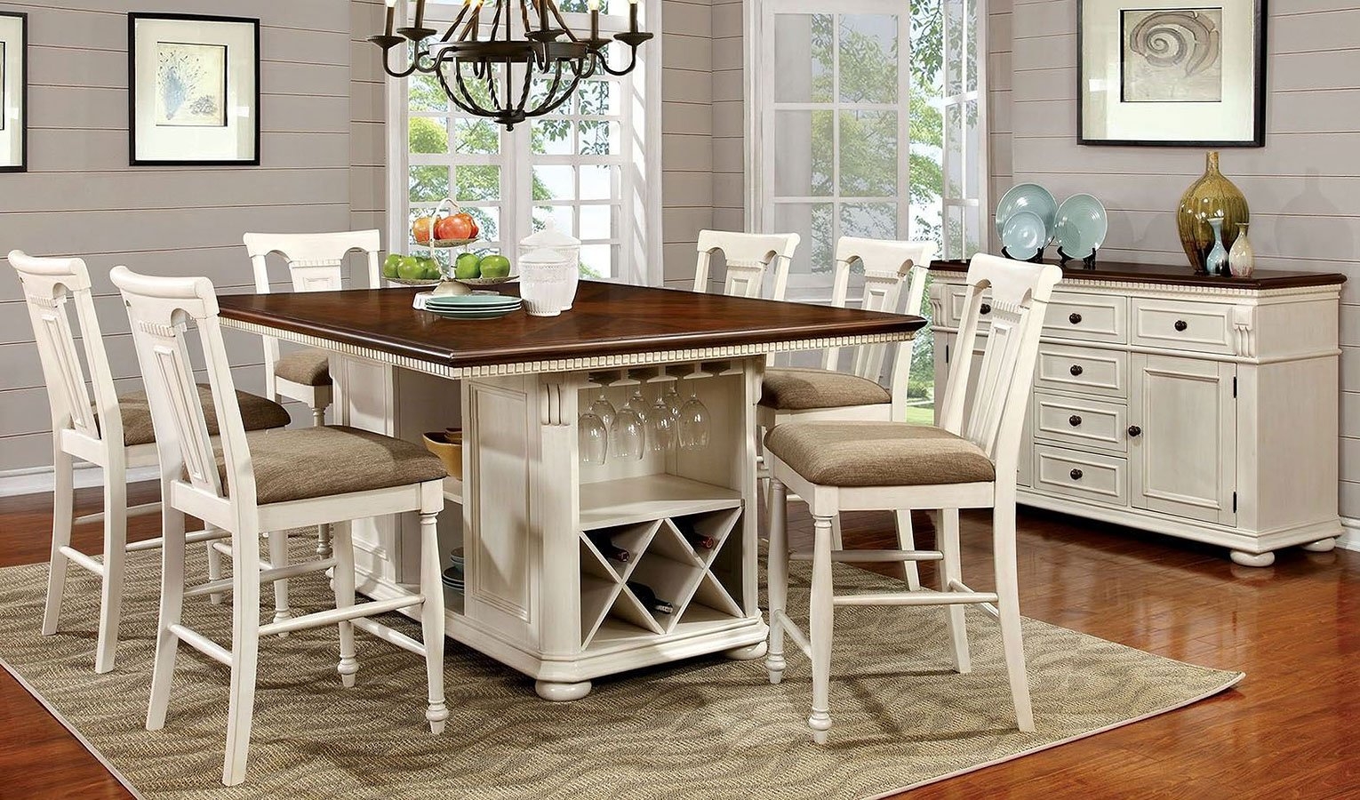 Sabrina Wood Storage Counter Height Dining Set