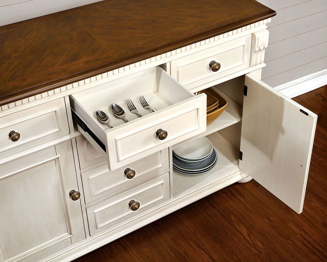 Sabrina Wood Server w/2 Doors & 5 Drawers