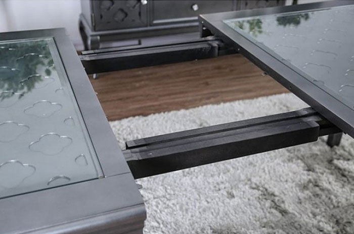 Amina Wood/Glass Extendable Dining Table