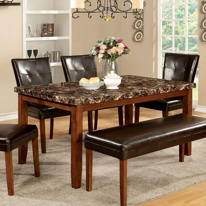 Elmore Faux Marble/Wood Dining Table