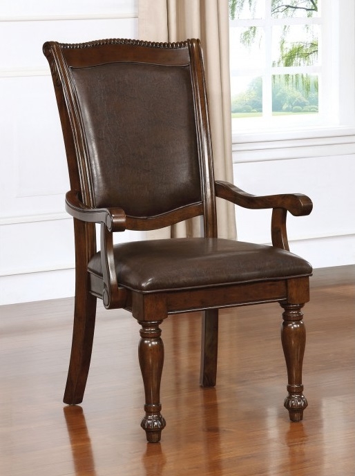 Alpena Leatherette/Wood Dining Arm Chair, Set of 2