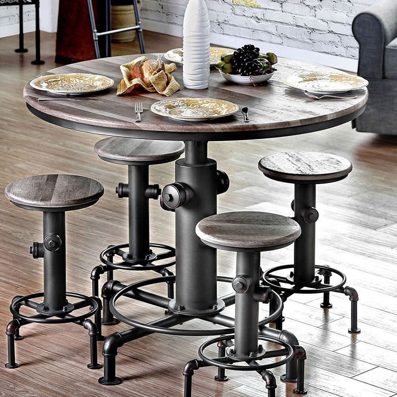 Foskey Metal Round Counter Height Table