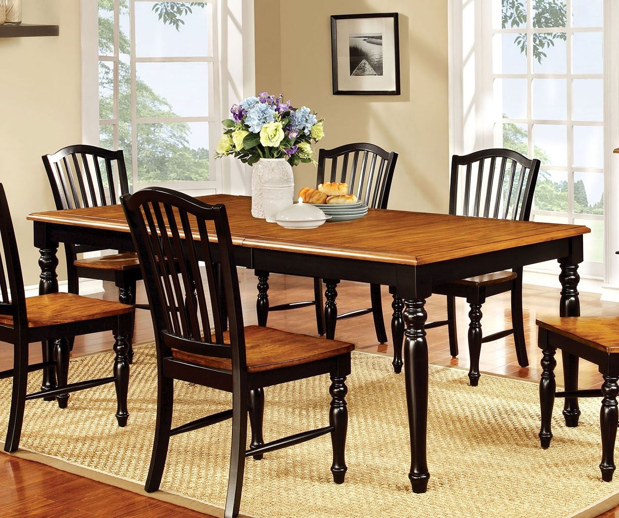 Mayville Wood Rectangular Extendable Dining Set