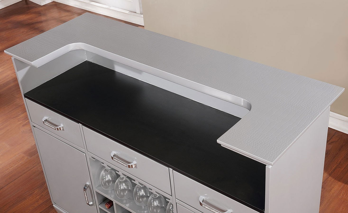 Alena Wine Storage Bar Table w/Light