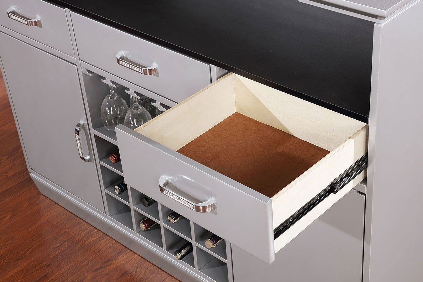 Alena Wine Storage Bar Table w/Light