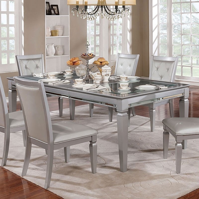 Alena Wood/Glass Extendable Dining Table