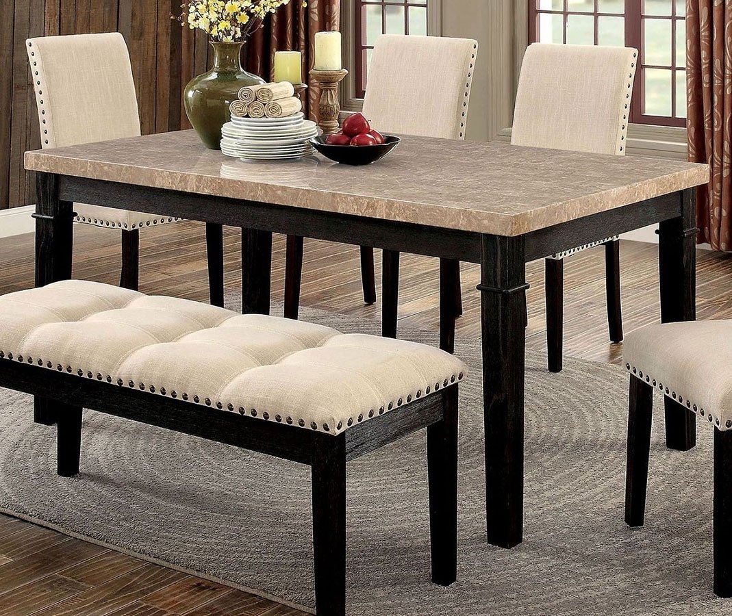 Dodson Faux Marble/Wood Rectangular Dining Set