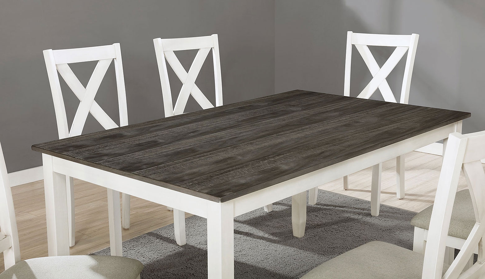 Anya 7-Piece Fabric/Wood Dining Set