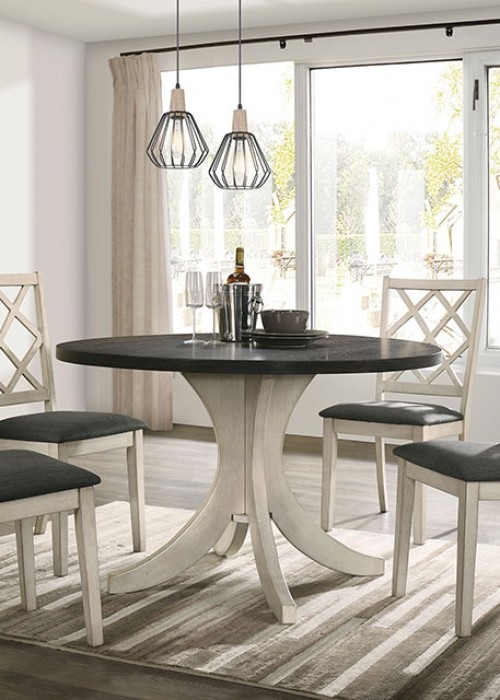 Haleigh Wood/Fabric Round Dining Set