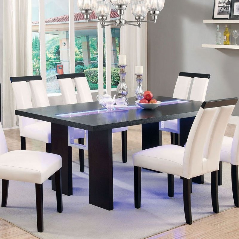 Luminar I Wood/Glass LED Dining Set