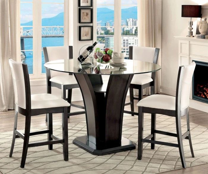 Manhattan III Leatherette Counter Stool with Wood Base, Set of 2