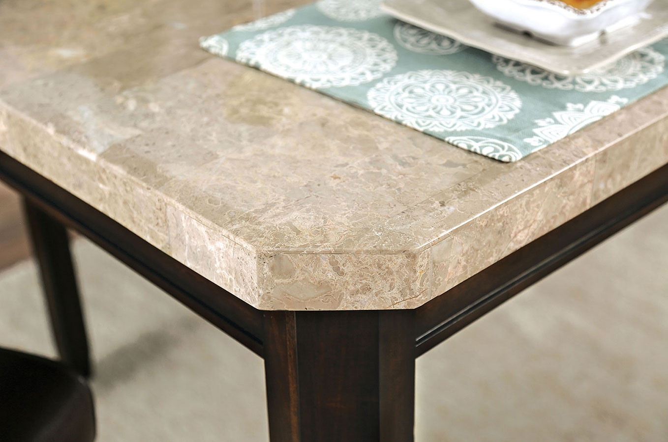 Faven Marble/Wood Dining Table